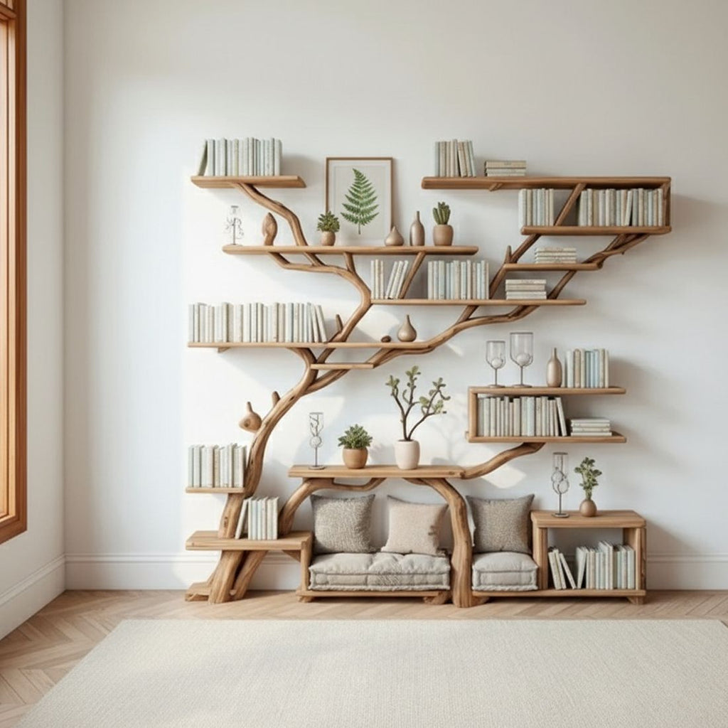 Handmade Wooden Wall Shelf with Branch Design – Bring Nature Indoors
