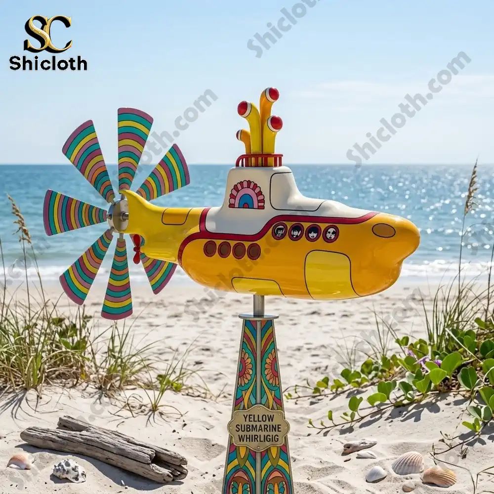 Yellow Submarine Wind Spinner For Garden