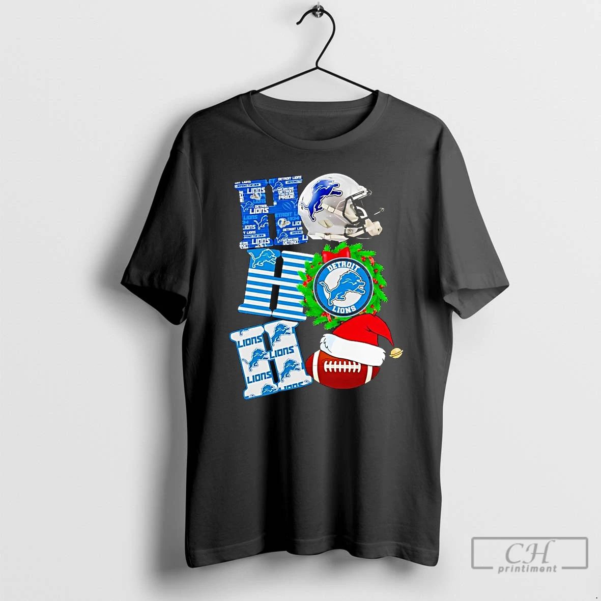 Premium Detroit Lions Ho Ho Ho Christmas T Shirts