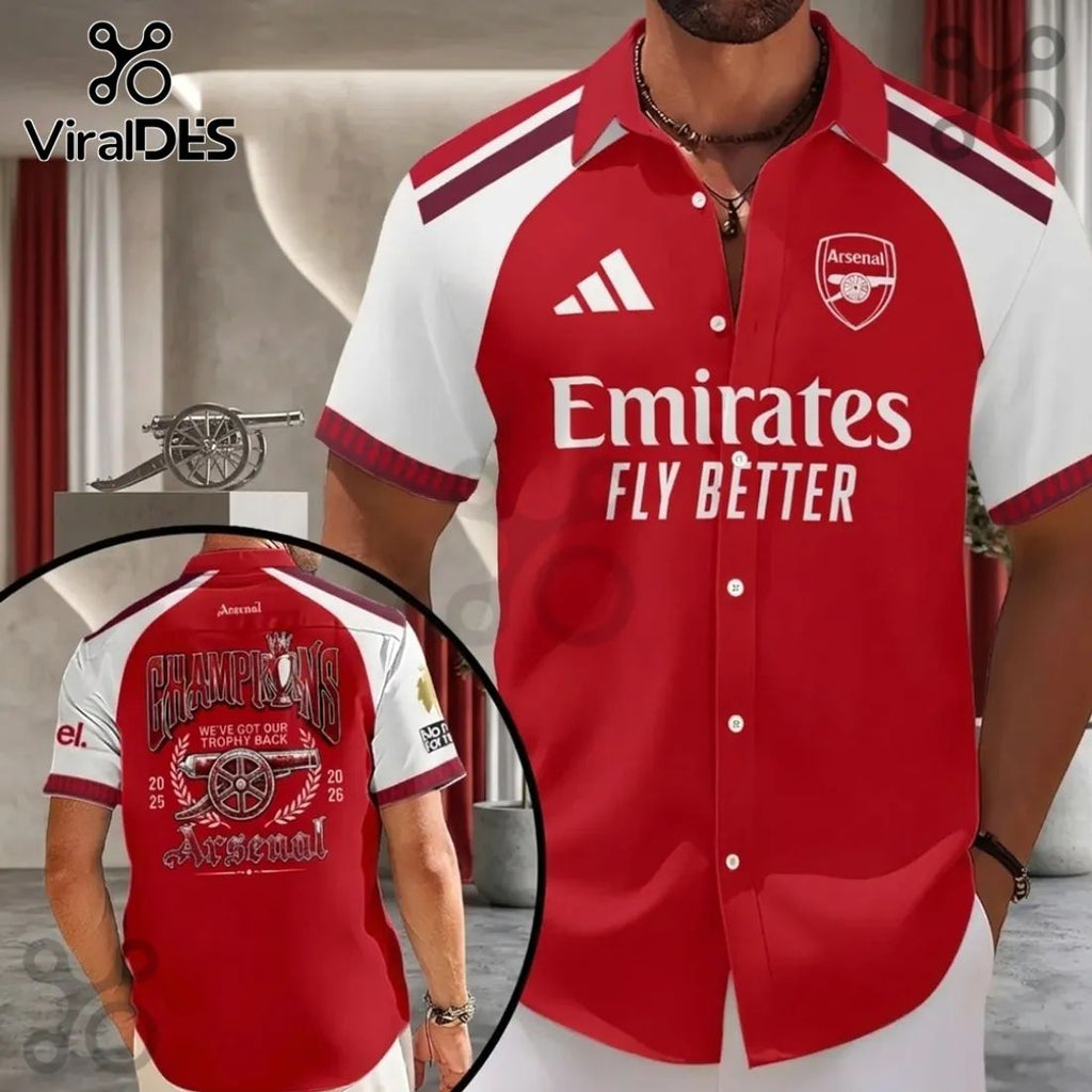 Arsenal FC Premier League Champions 2025-26 Button-Down Shirt