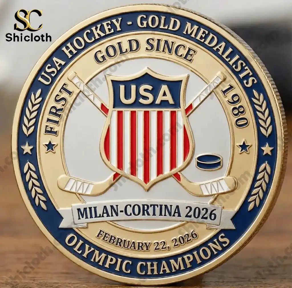 The ice hockey champions of the 25th Winter Olympics Commemorative Coin