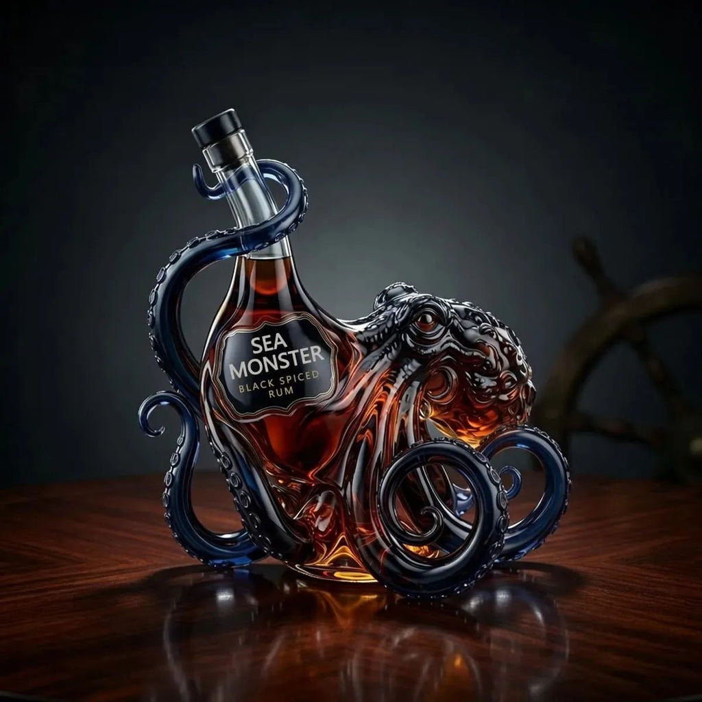 Sea Monster Black Spiced Rum Glass Bottle