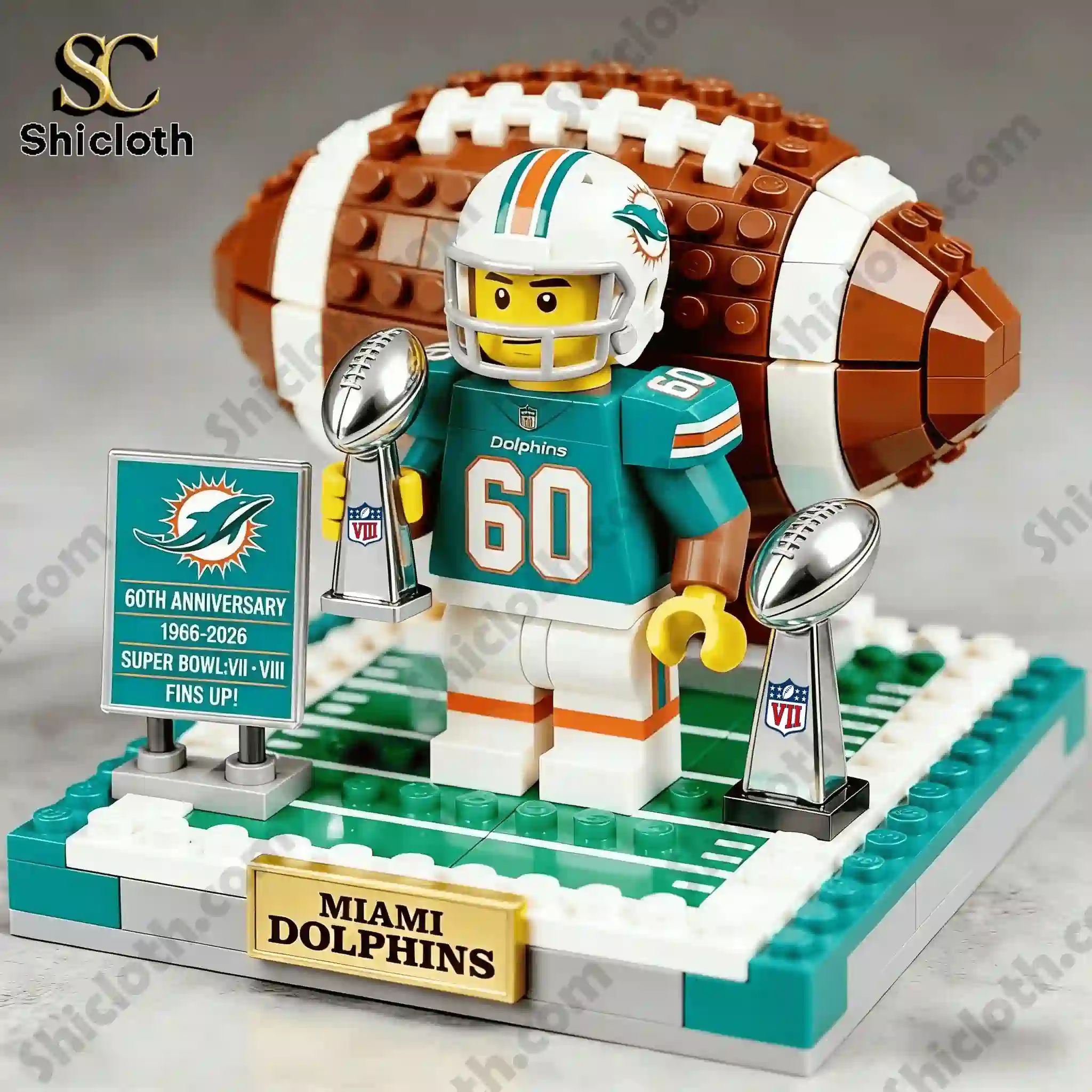 Miami Dolphins 60th Anniversary Brick Set