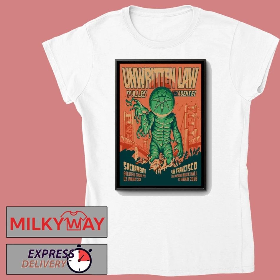 Unwritten Law Jan 2 2026 Goldfield Roseville In Roseville CA Poster shirt