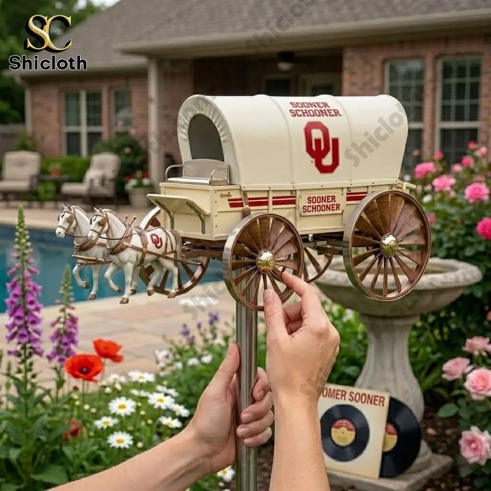 Oklahoma Sooners Schooner Custom Wind Spinner For Garden