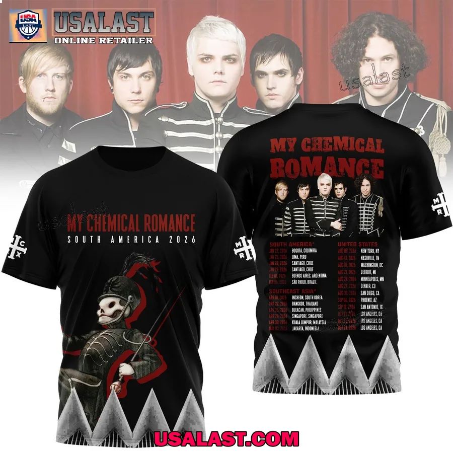 My Chemical Romance South America 2026 Tour 3D Shirt