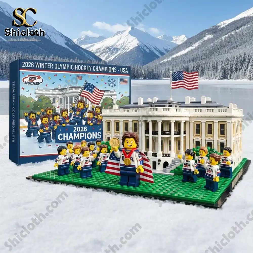 2026 Winter Olympic Hockey Champions Usa Commemorative Building Brick Set