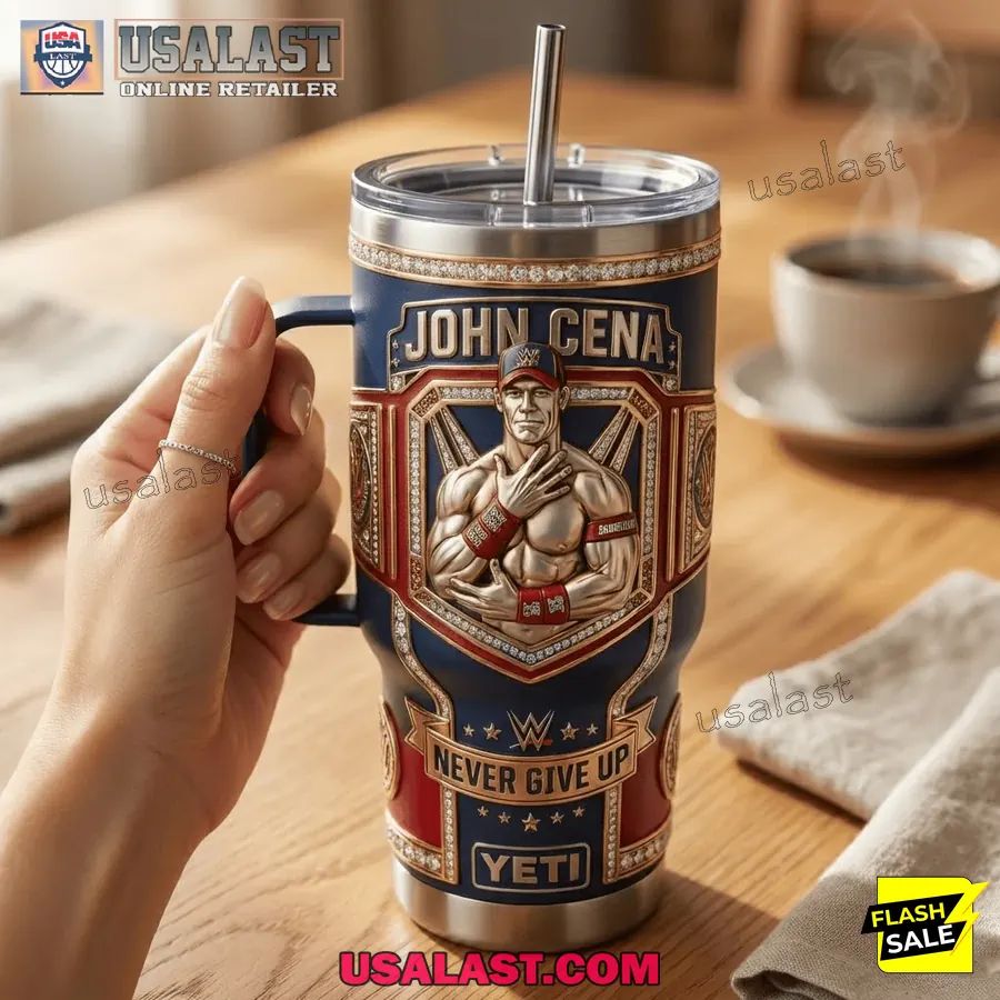 John Cena Never Give Up Tumbler With Handle