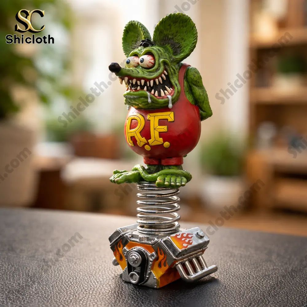 Rat Fink Hot Rod Dashboard Spring Bobblehead
