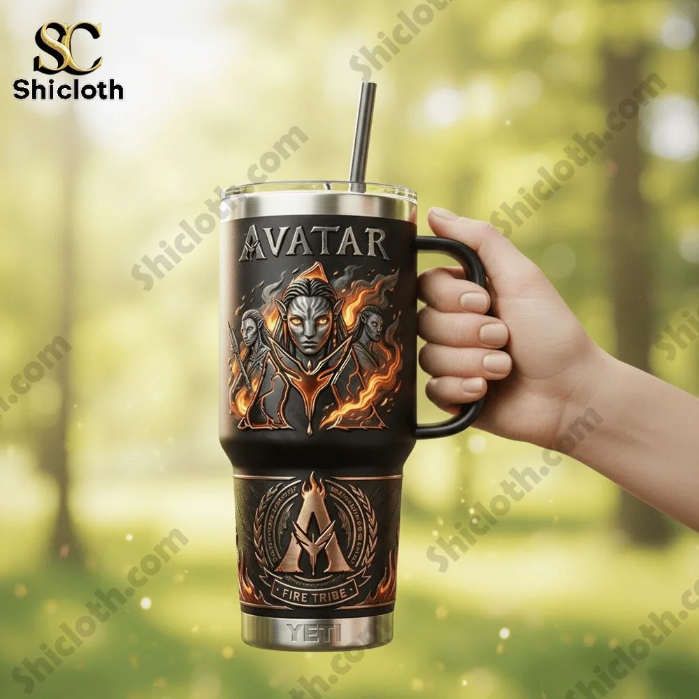 Avatar 3 Fire And Ash 40oz Yeti Tumbler With Handle