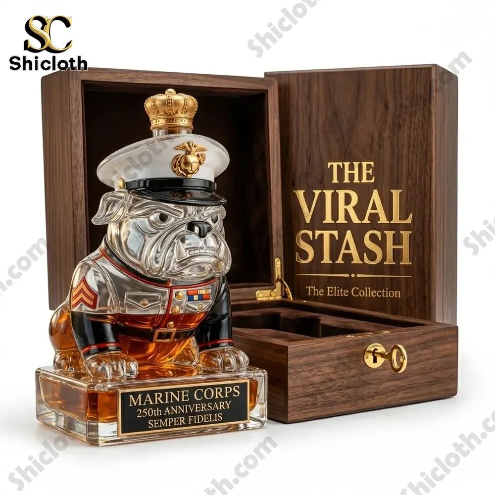 US Marine Corps Devil Dog 250th Anniversary Commemorative Whiskey Bottle