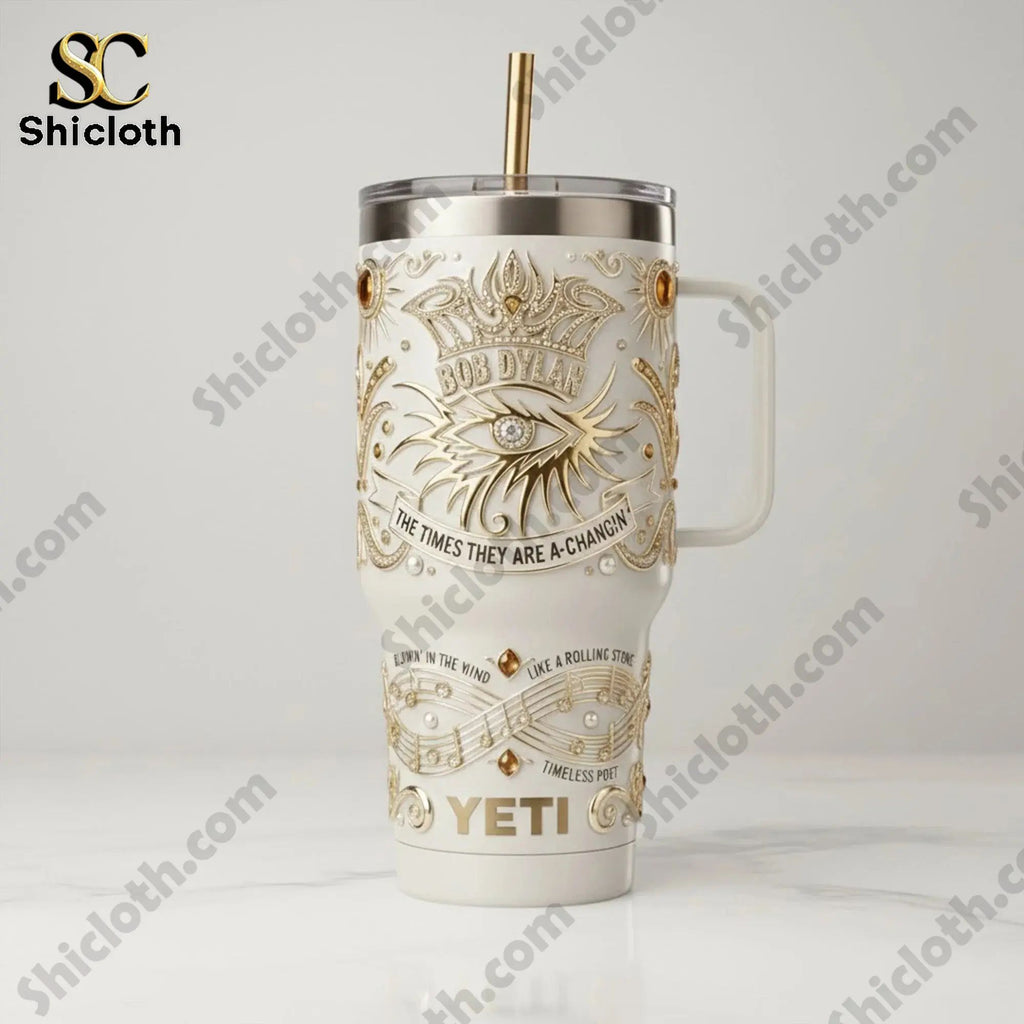 Bob Dylan The Times They Are A Changin 40oz Tumbler With Handle