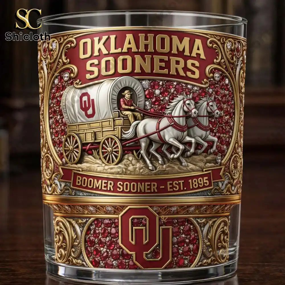 Oklahoma Sooners Oklahoma Sooners Boomer Sooner Whiskey Glass