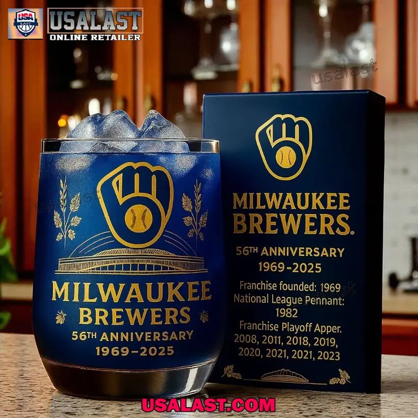 Milwaukee Brewers 56th Anniversary 15oz Whiskey Glass