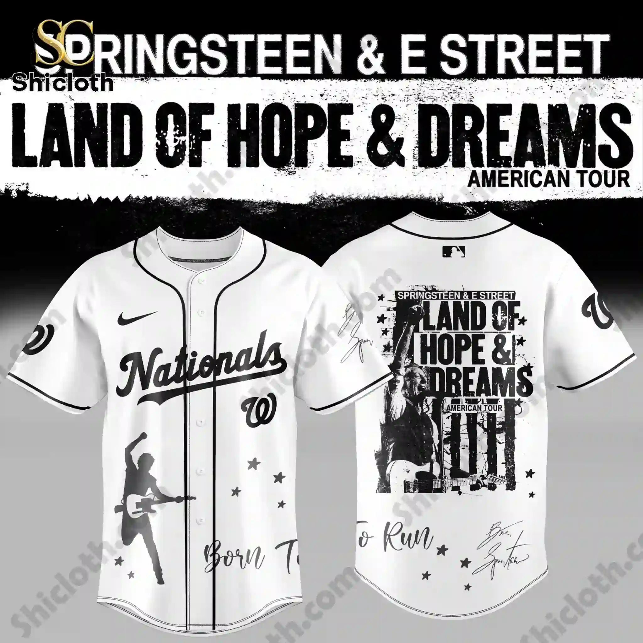 Washington Nationals x Bruce Springsteen & The E Street Band Land of Hope and Dreams Tour Jersey