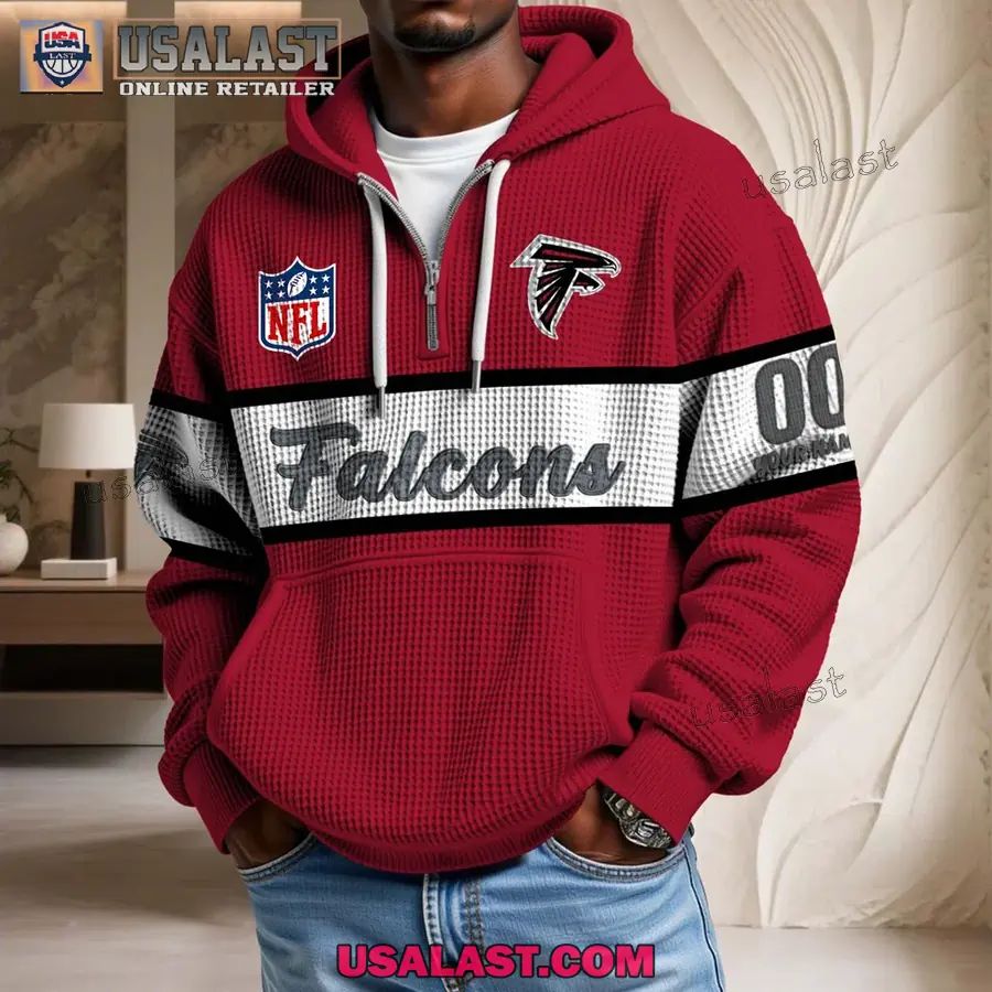 Atlanta Falcons Waffle Half Zip Hoodie