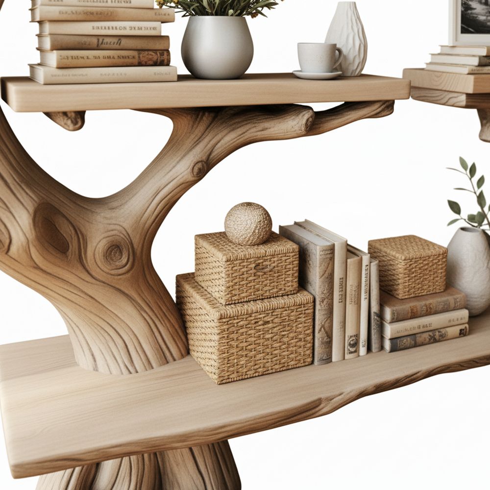Tree Branch Wall Shelf – Handcrafted Nature-Inspired Display In Solid Wood