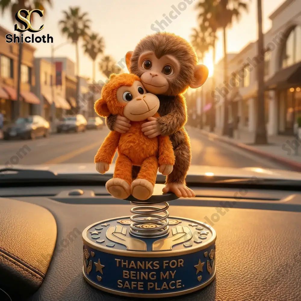 Monkey Hugging Monkey Rocker Bobblehead