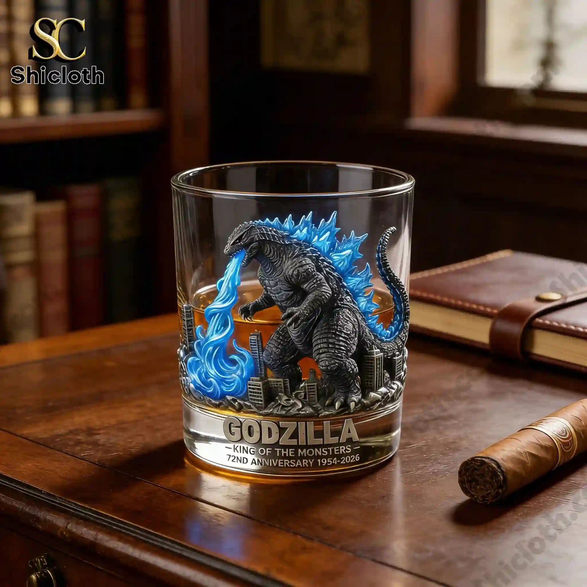 Godzilla 72nd Anniversary Whiskey Glass