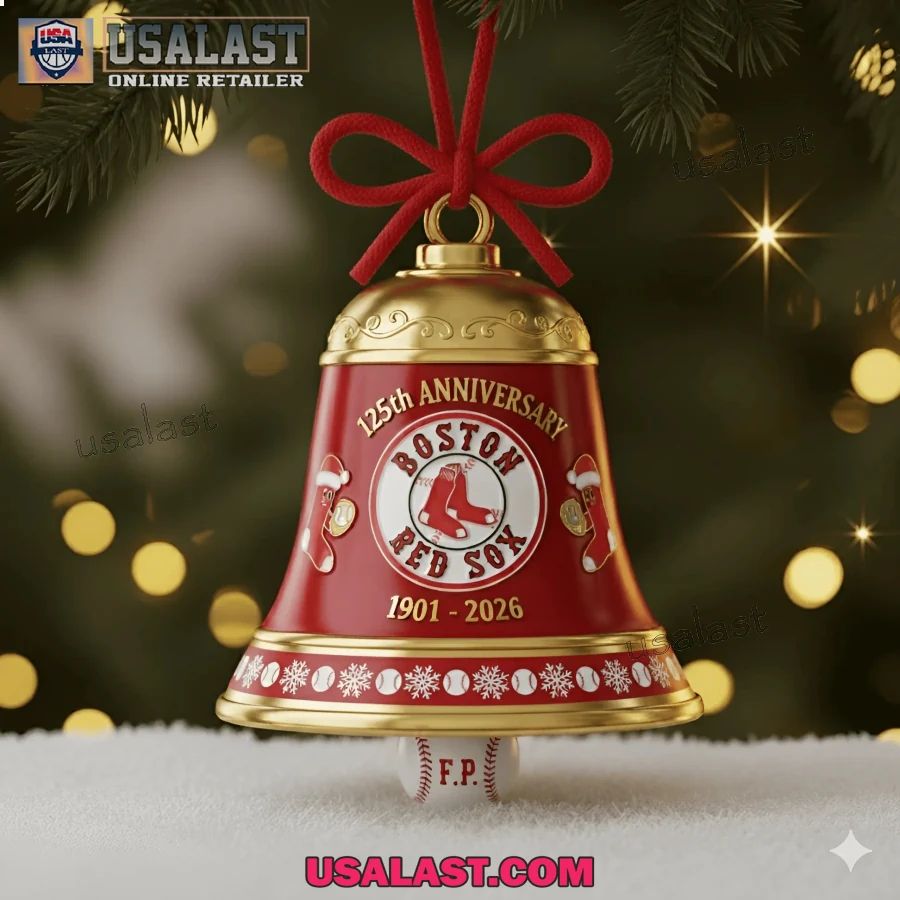 Boston Red Sox 125th Anniversary Christmas Bell Ornament