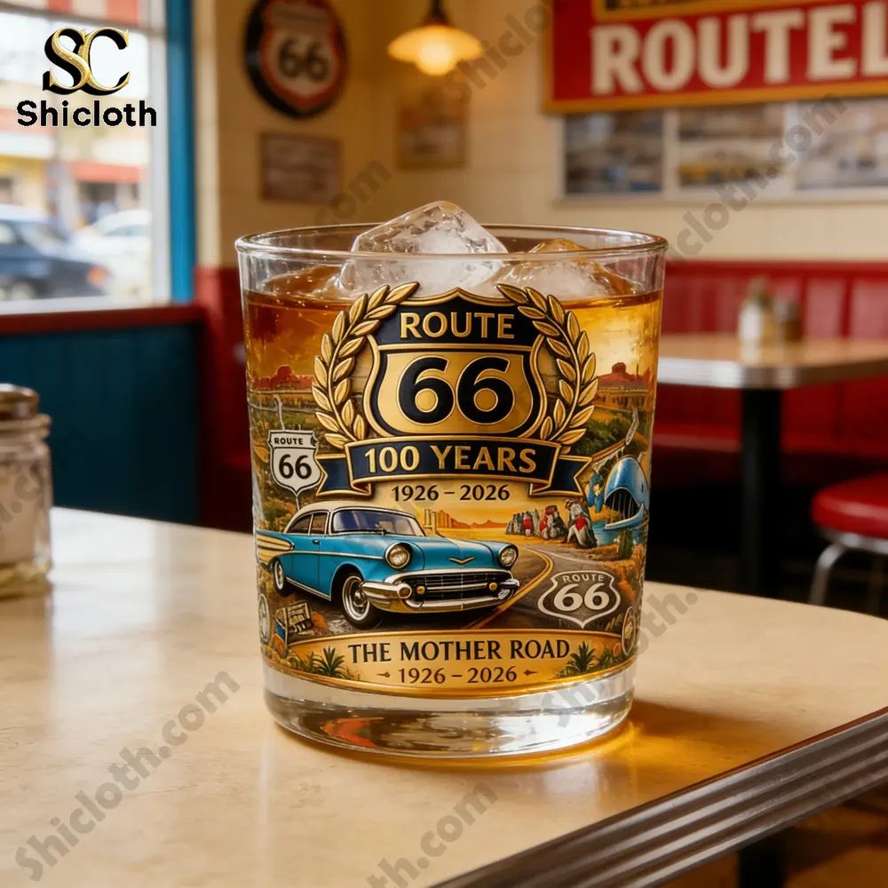 U.S. Route 66 Centennial Commemorative Whiskey Glass