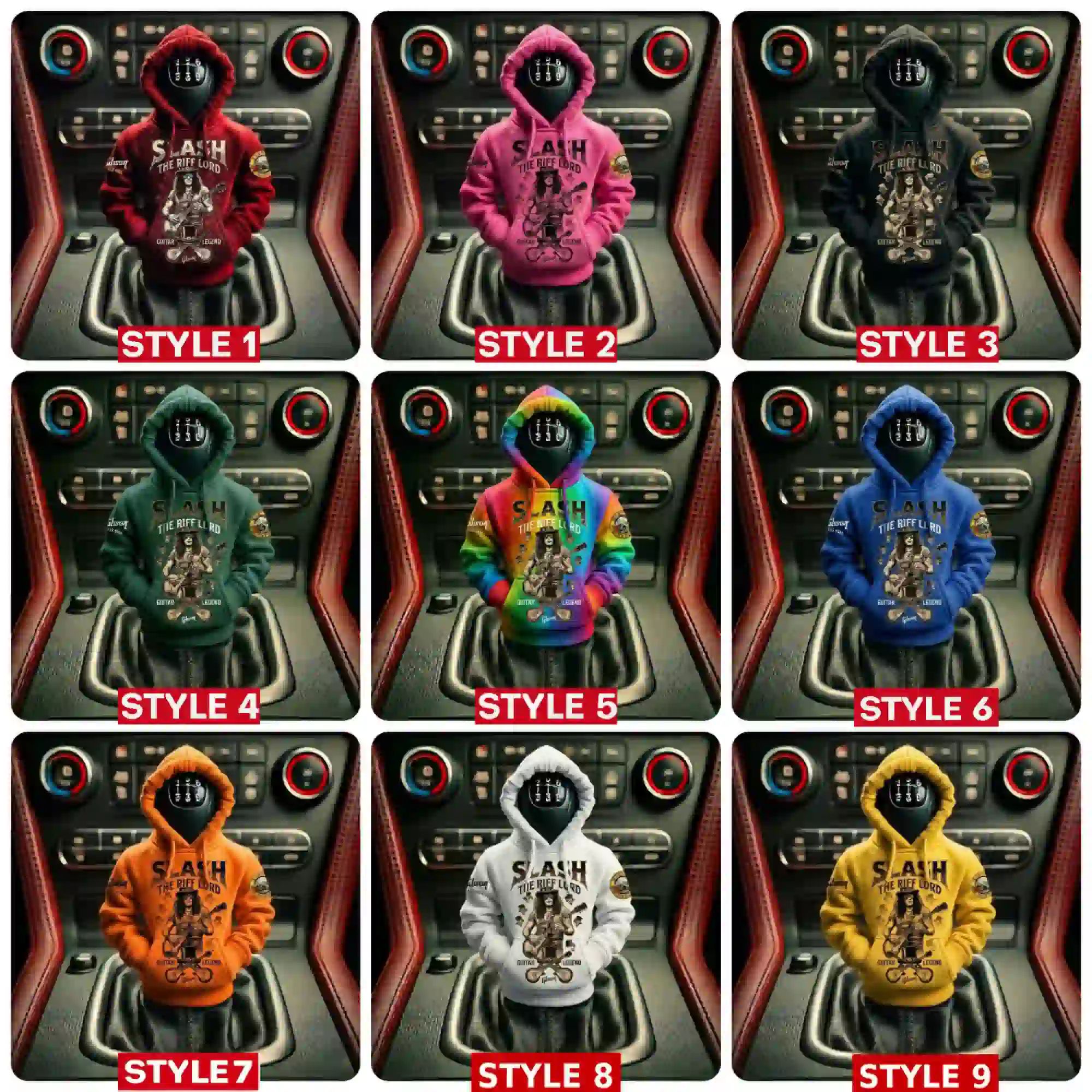 The Guitar Legend Slash Gibson Les Paul Car Gear Shifts Hoodies