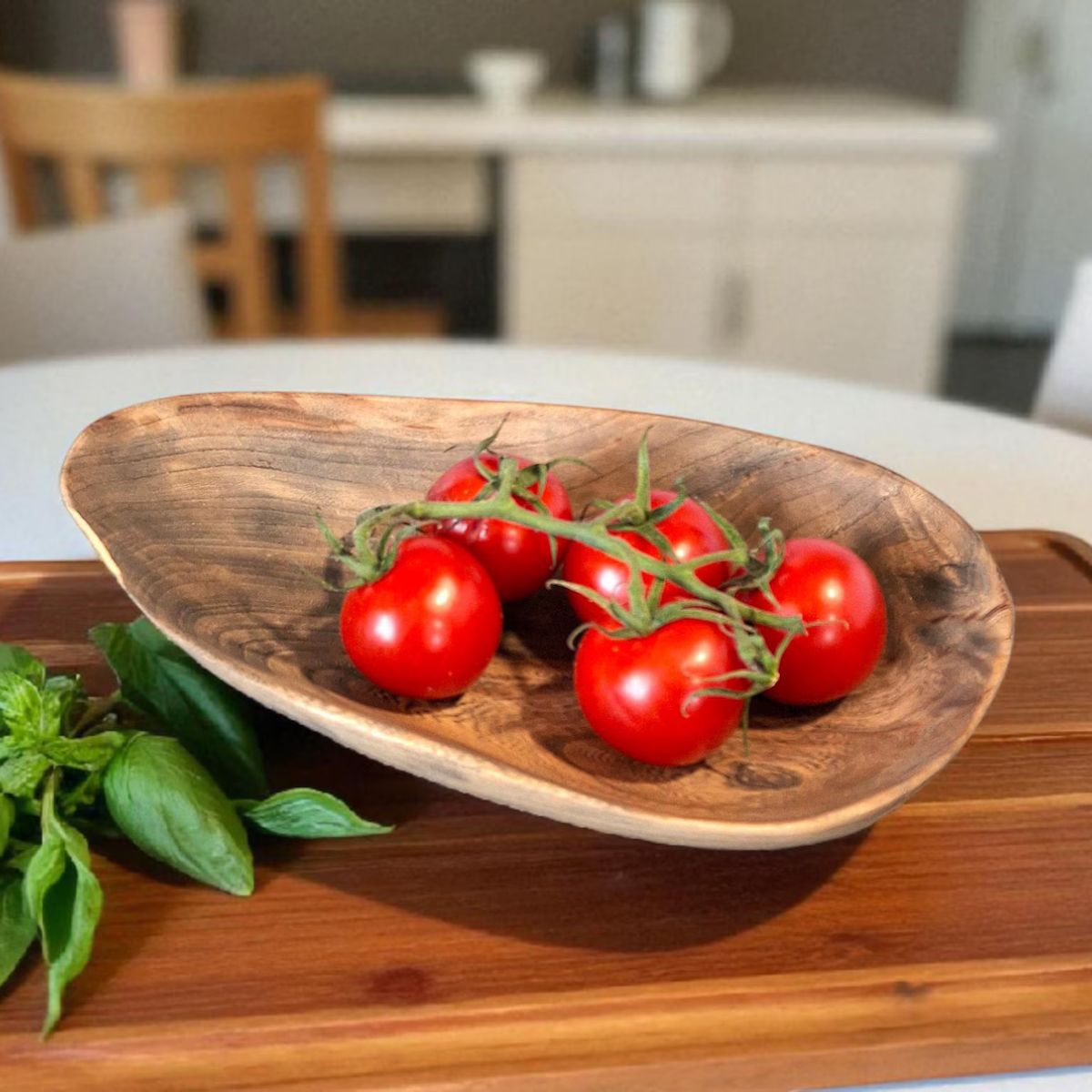 Rustic Hand-Carved Elm Wood Bowl – Charming and Unique
