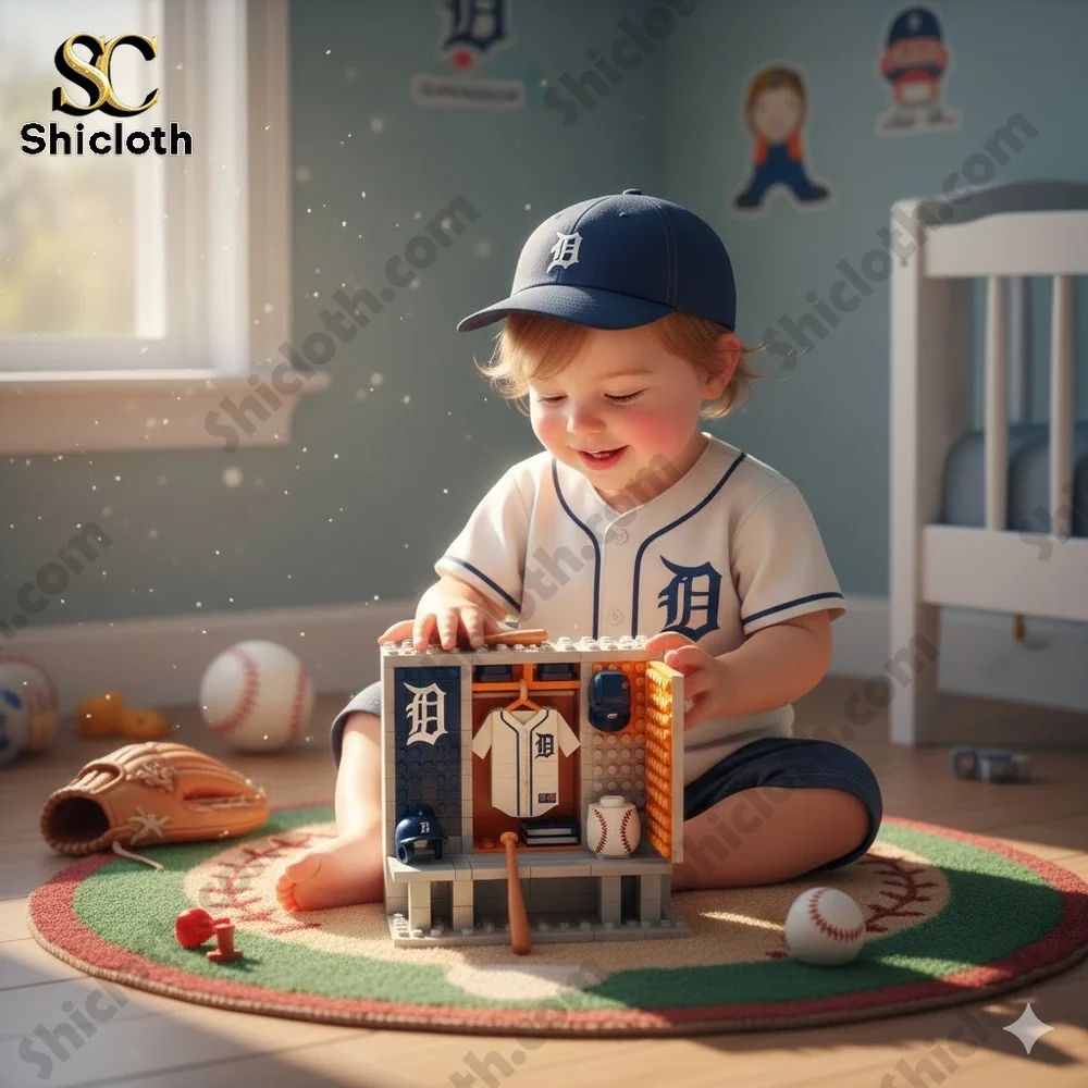 Detroit Tigers Locker Room Building Blocks