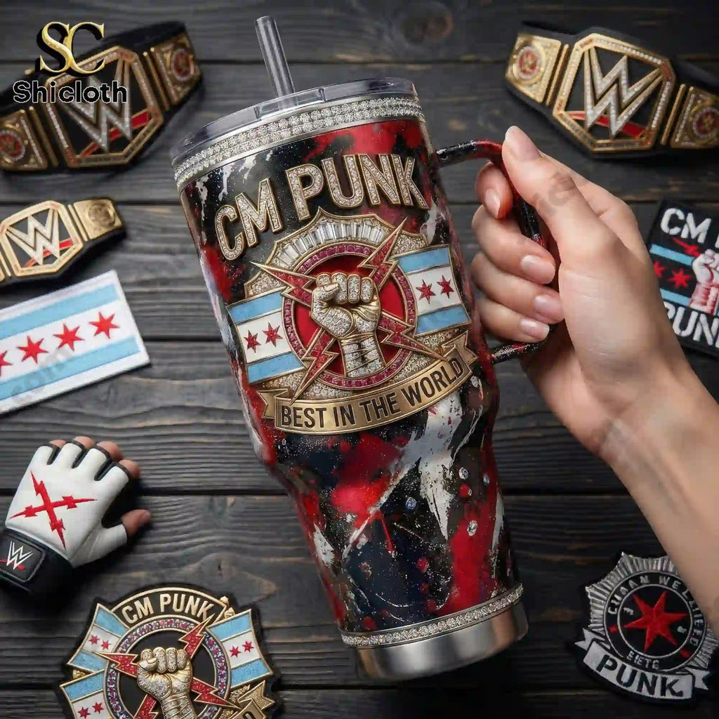 CM Punk Best in the World 40oz Tumbler With Handle