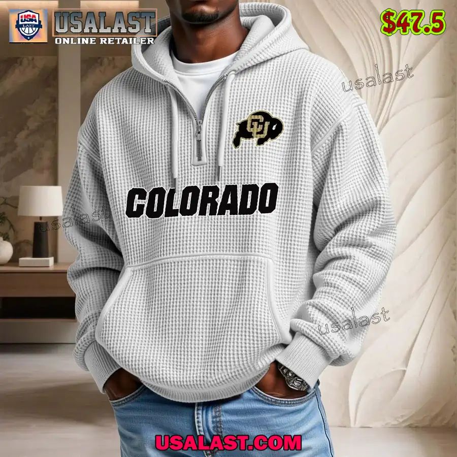Colorado Buffaloes Waffle Half Zip Hoodie