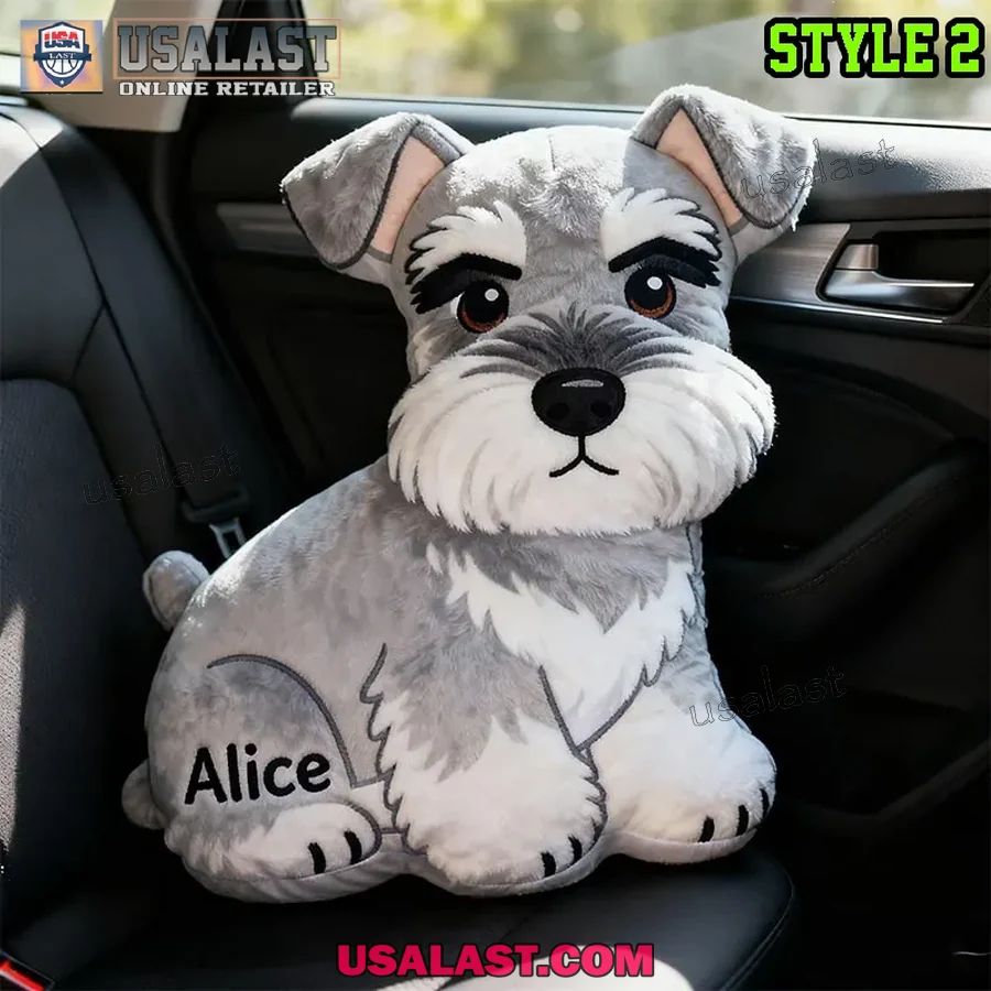 Personalized Schnauzer Dog Plush Shape Pillow
