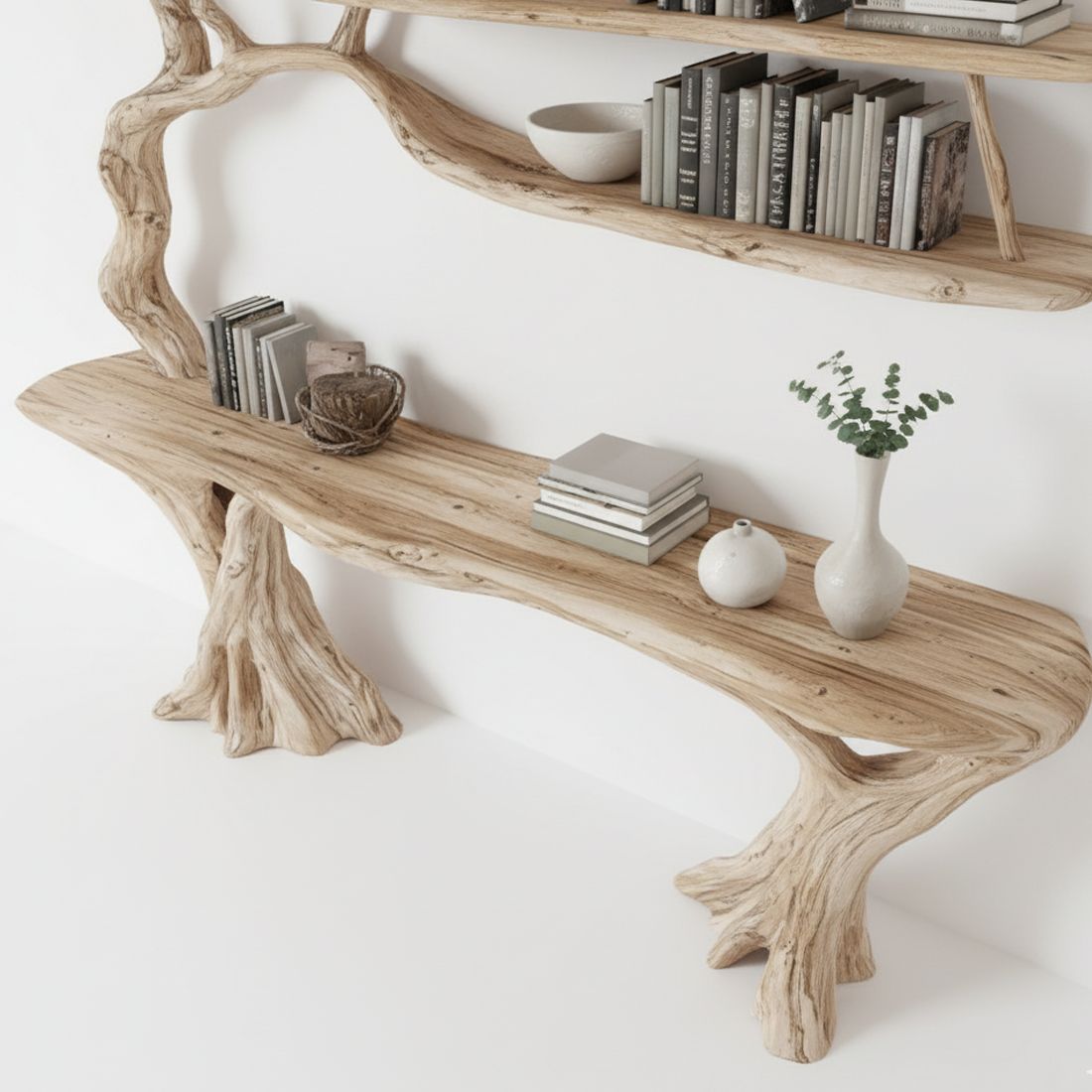Handcrafted Tree Branch Console Table – Nature-Inspired Entryway Elegance