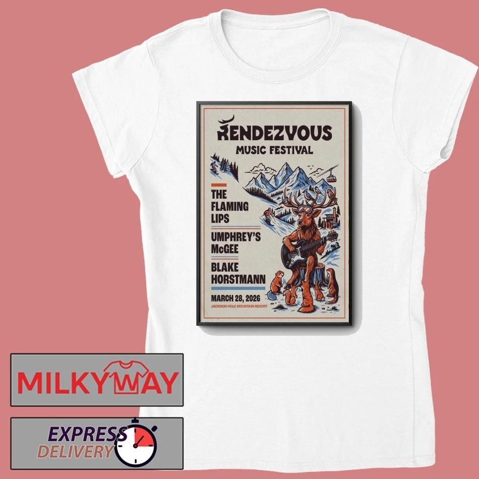 Rendezvous Music Festival 3.28.2026 Teton Village WY Poster shirt