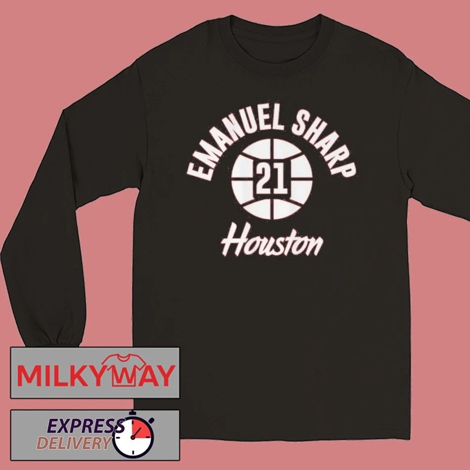 Houston Basketball Emanuel Sharp Name Number Ball T-shirt