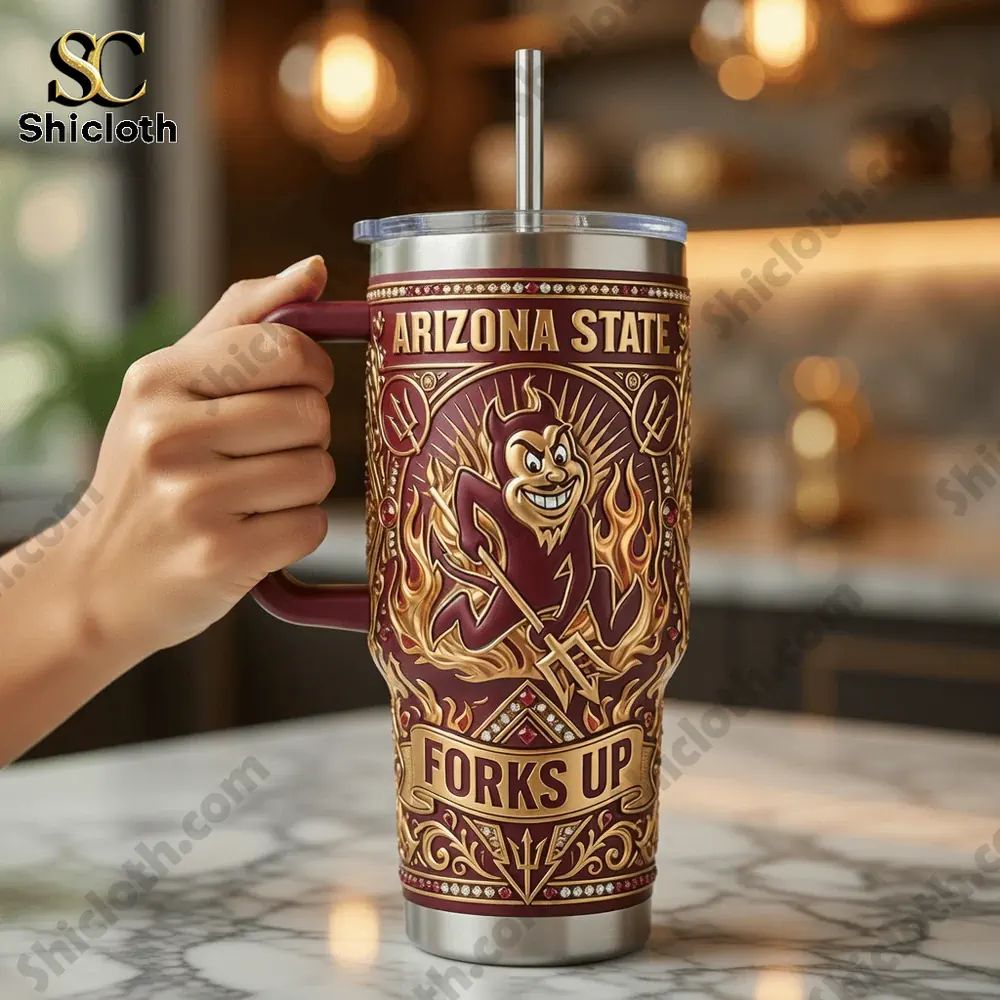 Arizona State Sun Devils “Forks Up” Desert Inferno 40oz Tumbler