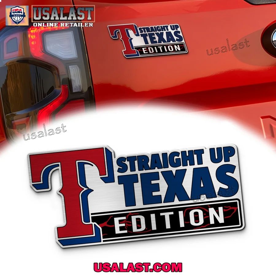 Texas Rangers Edition Engraved Car Name Badge