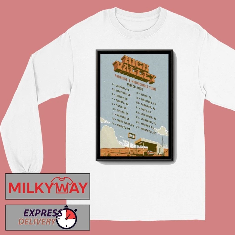 High Valley Paradise Hurricanes Tour March 2026 Poster shirt