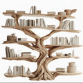 Live Edge Rustic Tree Bookshelf – Handcrafted Solid Wood Statement Piece