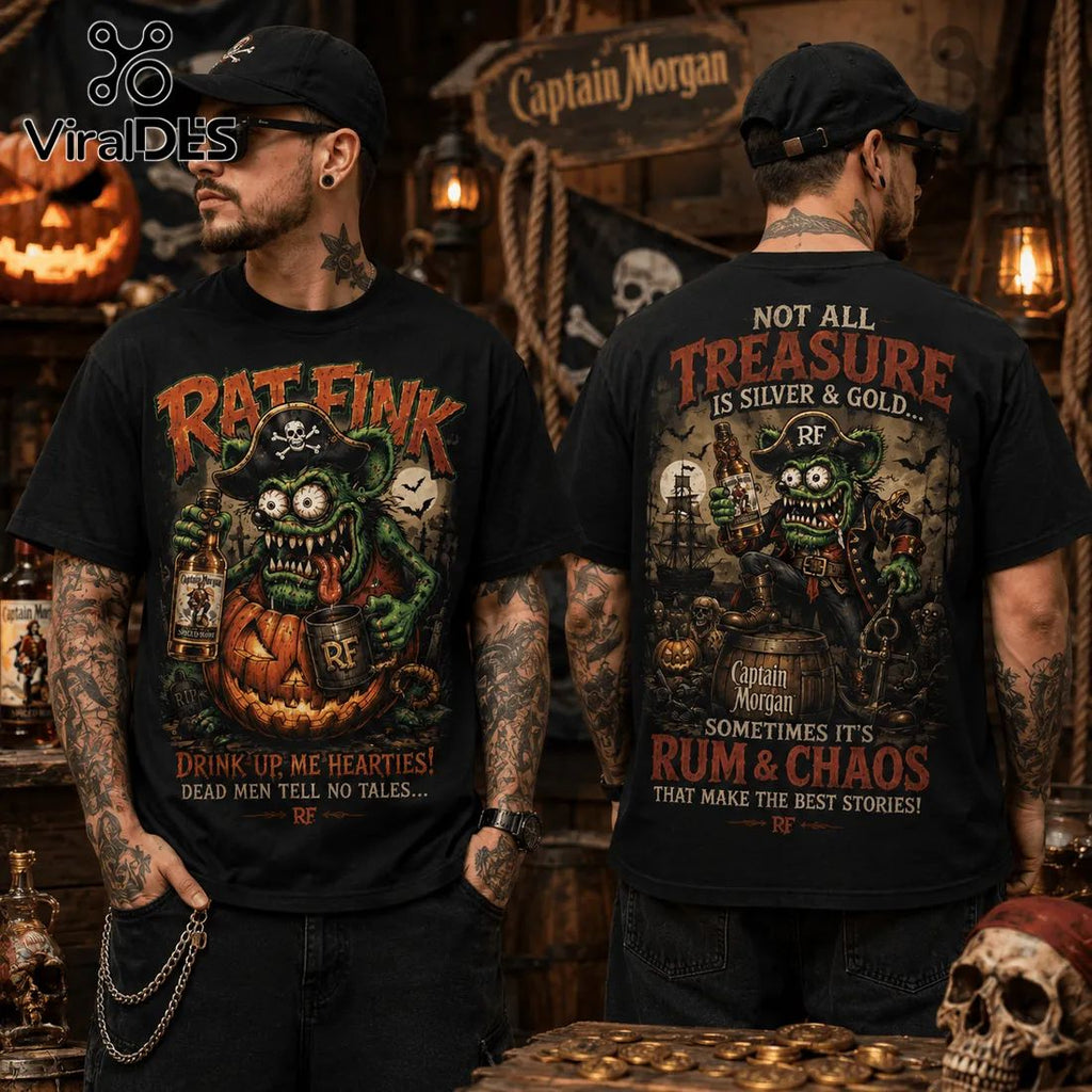 Rat Fink Haunted Treasure Captain Morgan T-Shirt