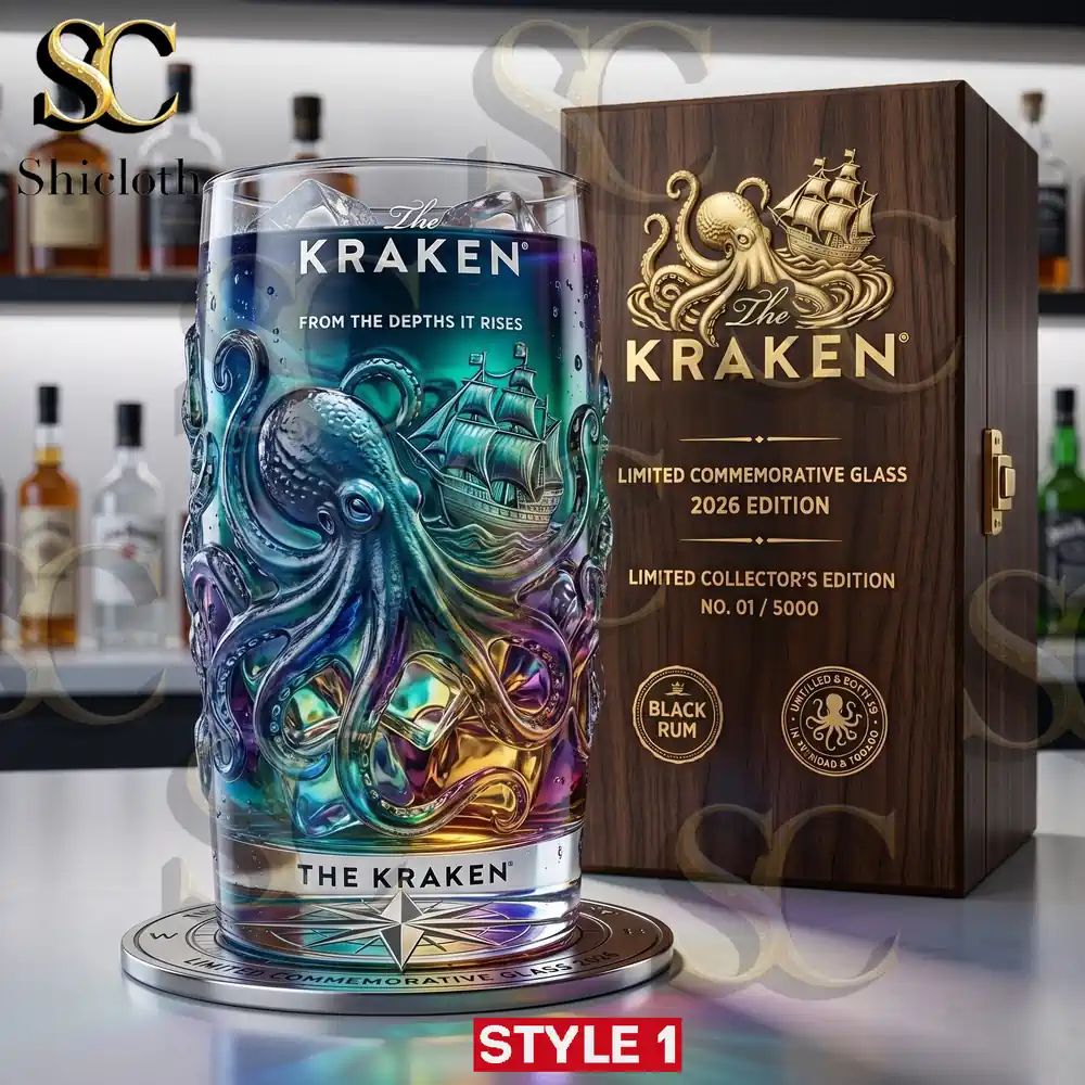 The Kraken 2026 Holographic Relief Commemorative Beer Glass