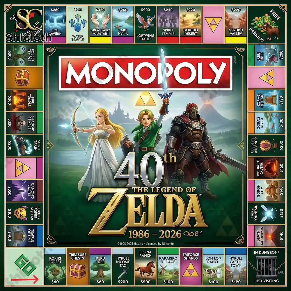 Zelda 40th Anniversary Monopoly Board Game
