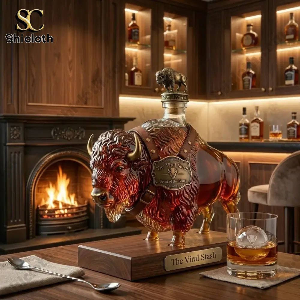 Bison Spirit Buffalo The Viral Stash Premium Sculpted Bourbon Bottle