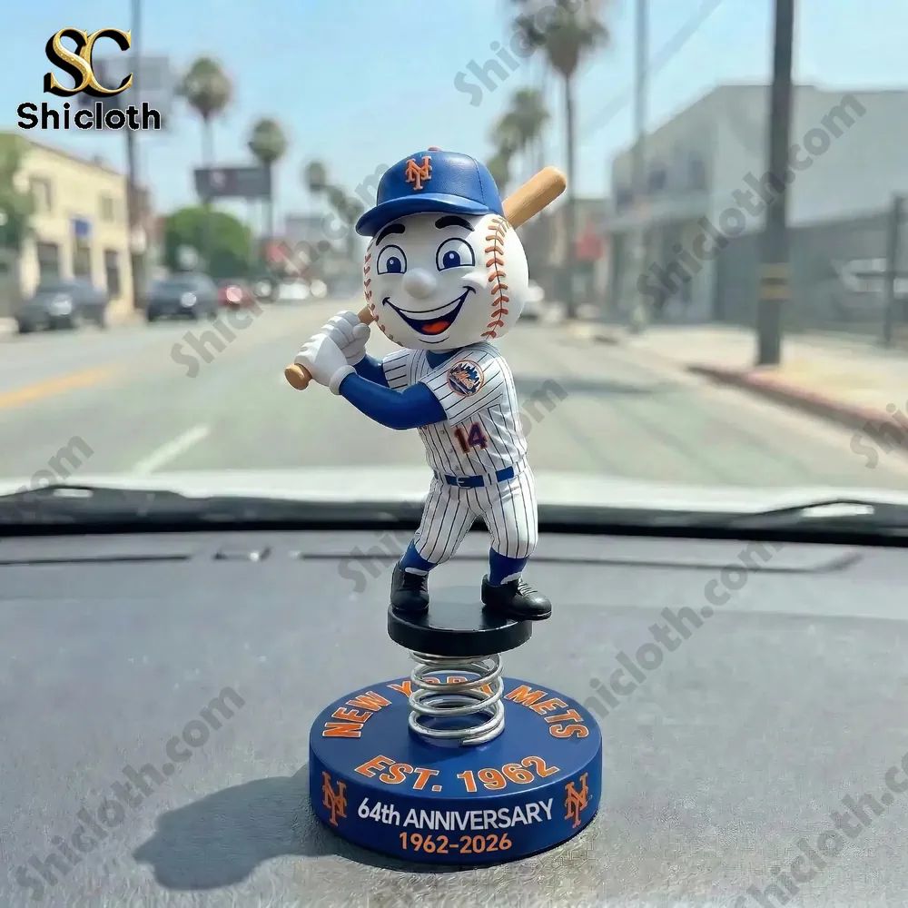 New York Mets 64th Anniversary Decor Car Dashboard Bobblehead