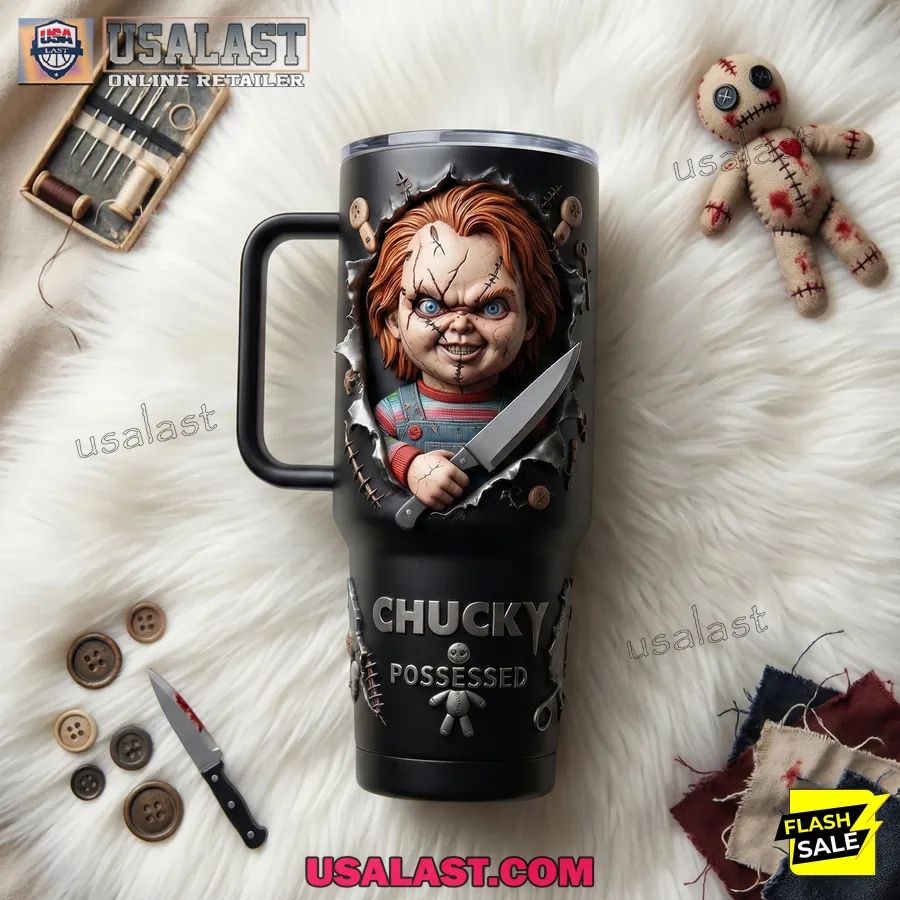 Chucky Possessed Doll Tumbler With Handle