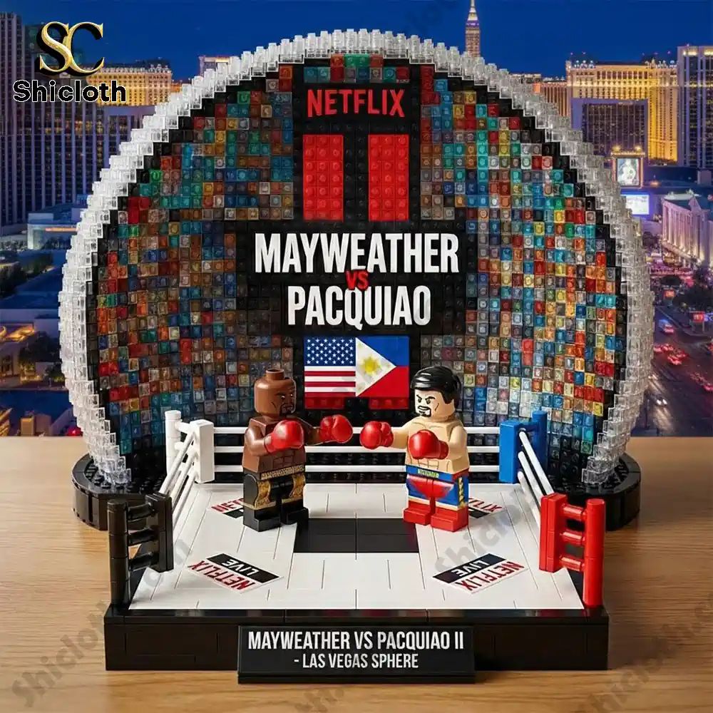 Mayweather Vs Pacquiao Ii Las Vegas Sphere Fight Night Brick Block Set