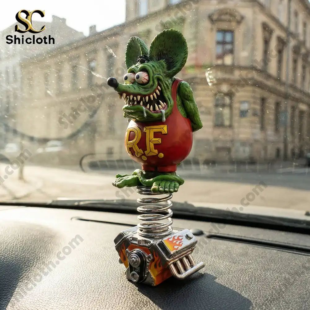 Rat Fink Hot Rod Dashboard Spring Bobblehead