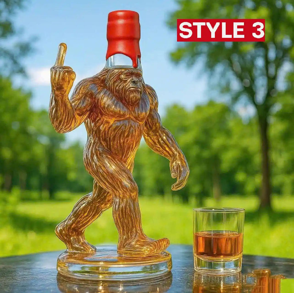 Funny Bigfoot Crown Royal Middle Finger Whiskey Bottle