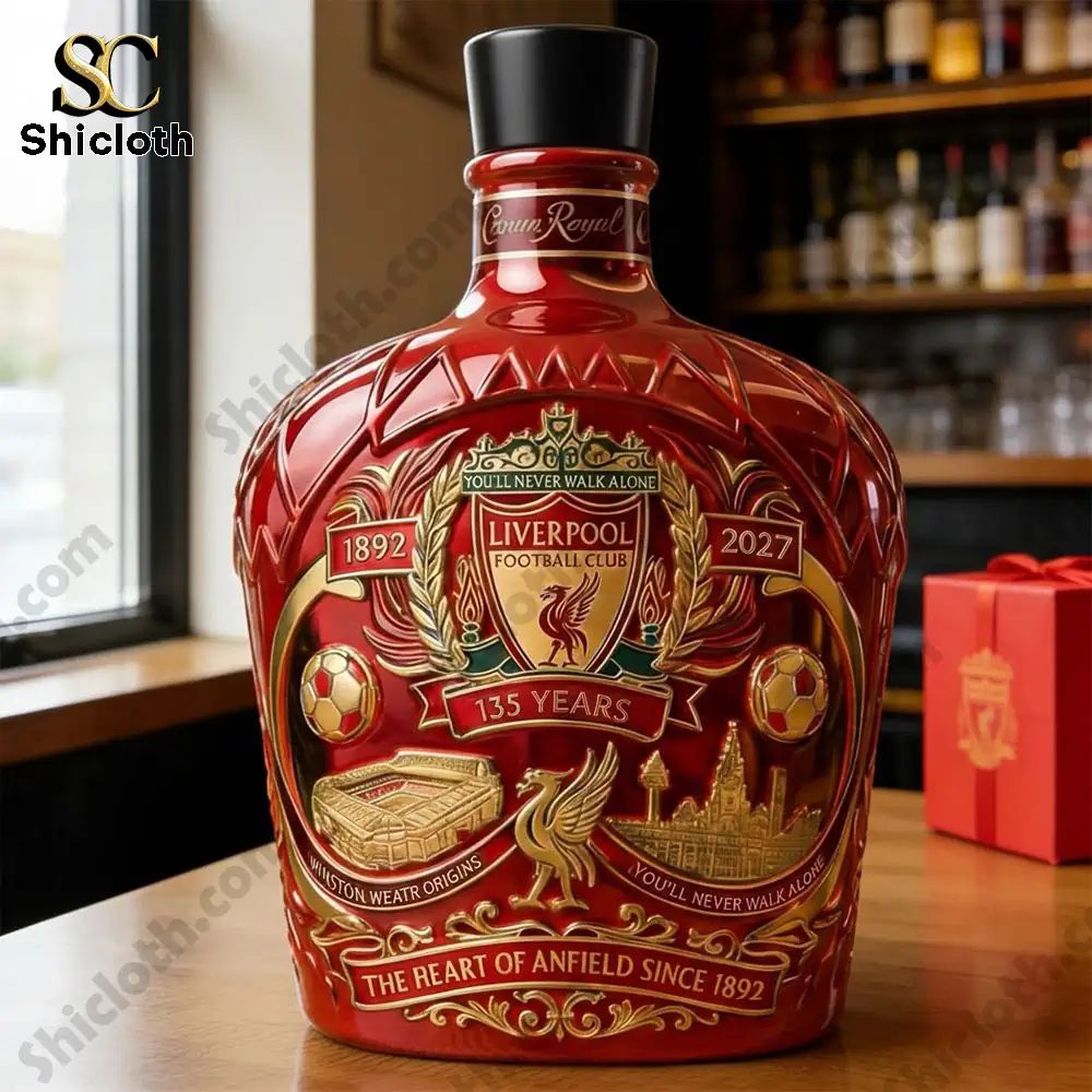 Liverpool Football Club 135 Years Anniversary Whiskey Bottle