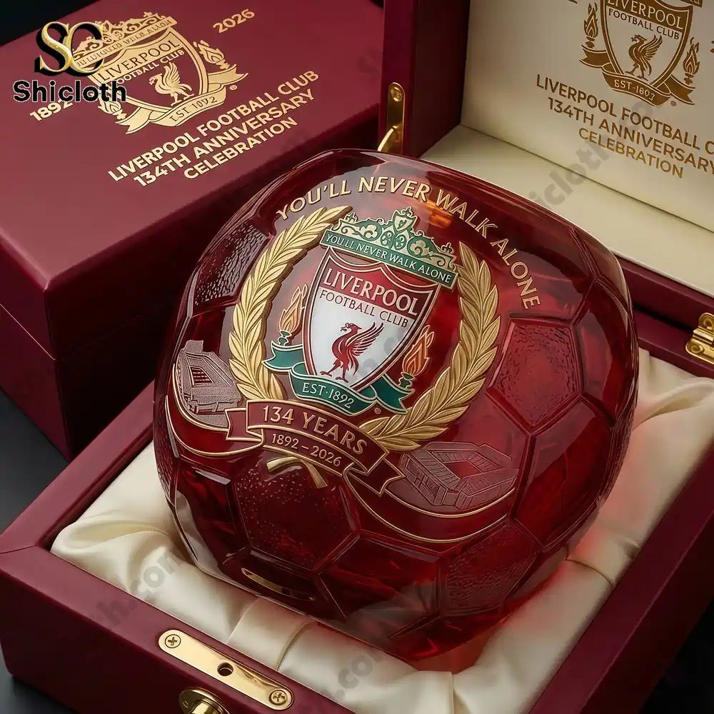 Liverpool Football Club 134th Anniversary Commemorative Soccer Ball Glass