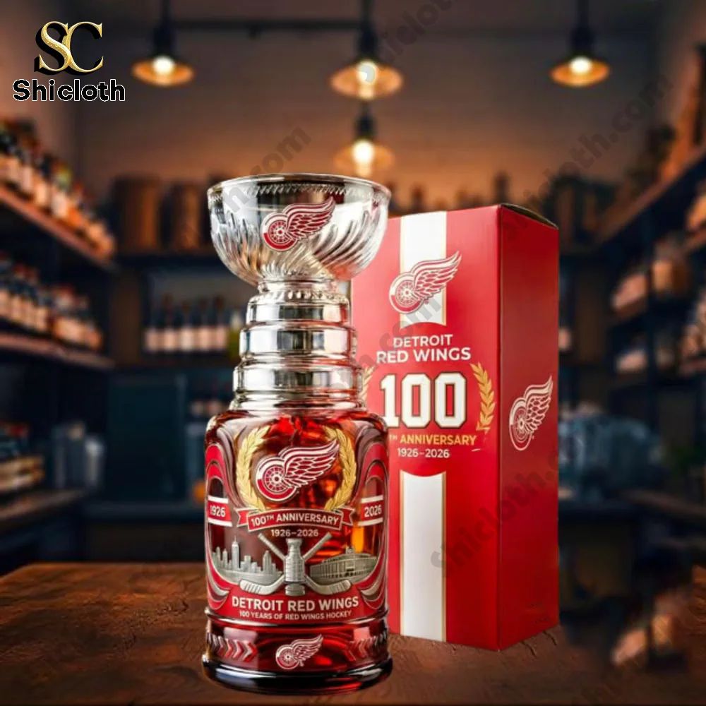 Detroit Red Wings 100Th Anniversary Stanley Cup Whiskey Glass